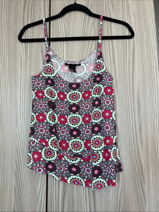 Planet Gold Tops - Planet Gold Pink Multi Floral Medallion Spaghetti-Strap Camisole